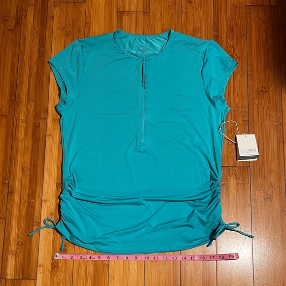 NWT Carve Designs Dawson Rashguard Top in Julep / Aqua Blue Size XL - Picture 11 of 15